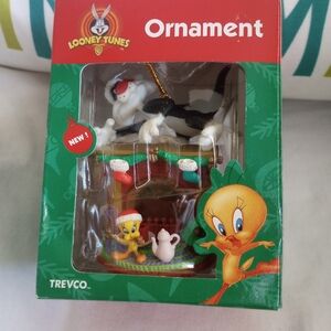 Looney Tunes Vintage Christmas Ornament 99 Sylvester On Fireplace Tweety Trevco